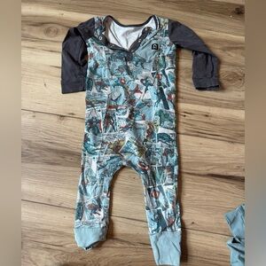 Comic Print Kids Footie Pajamas